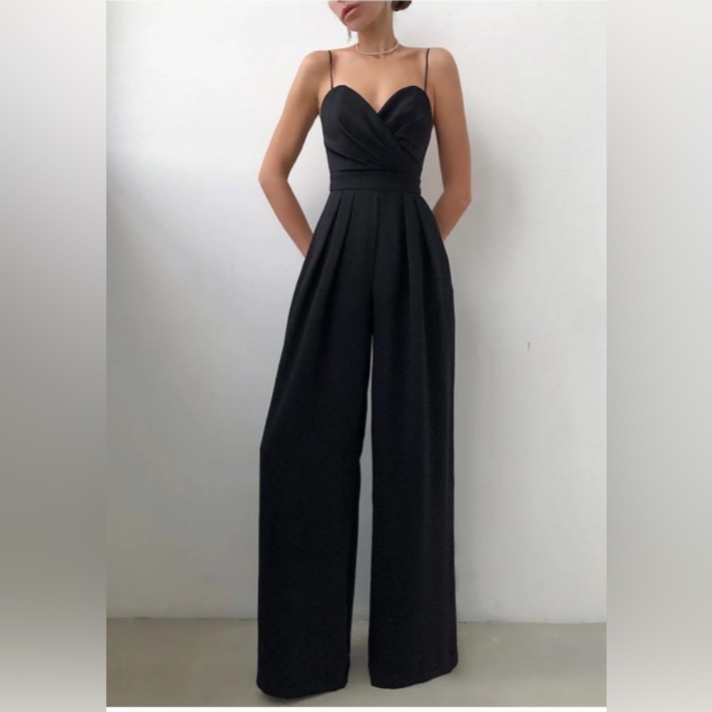 Elegant Black Satin Jumpsuit